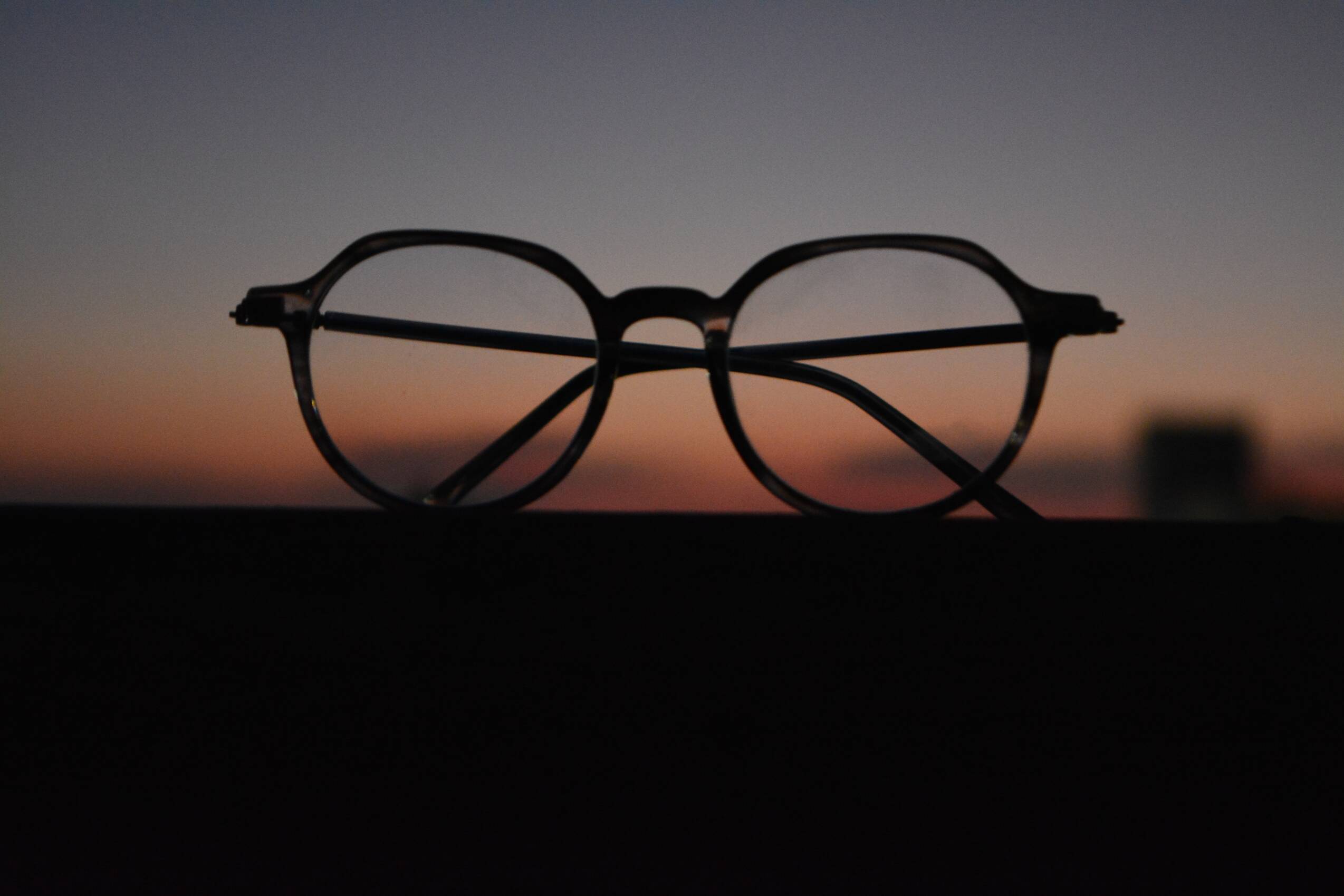 Sunset with glass